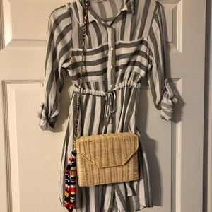 Boutique striped button down dress
